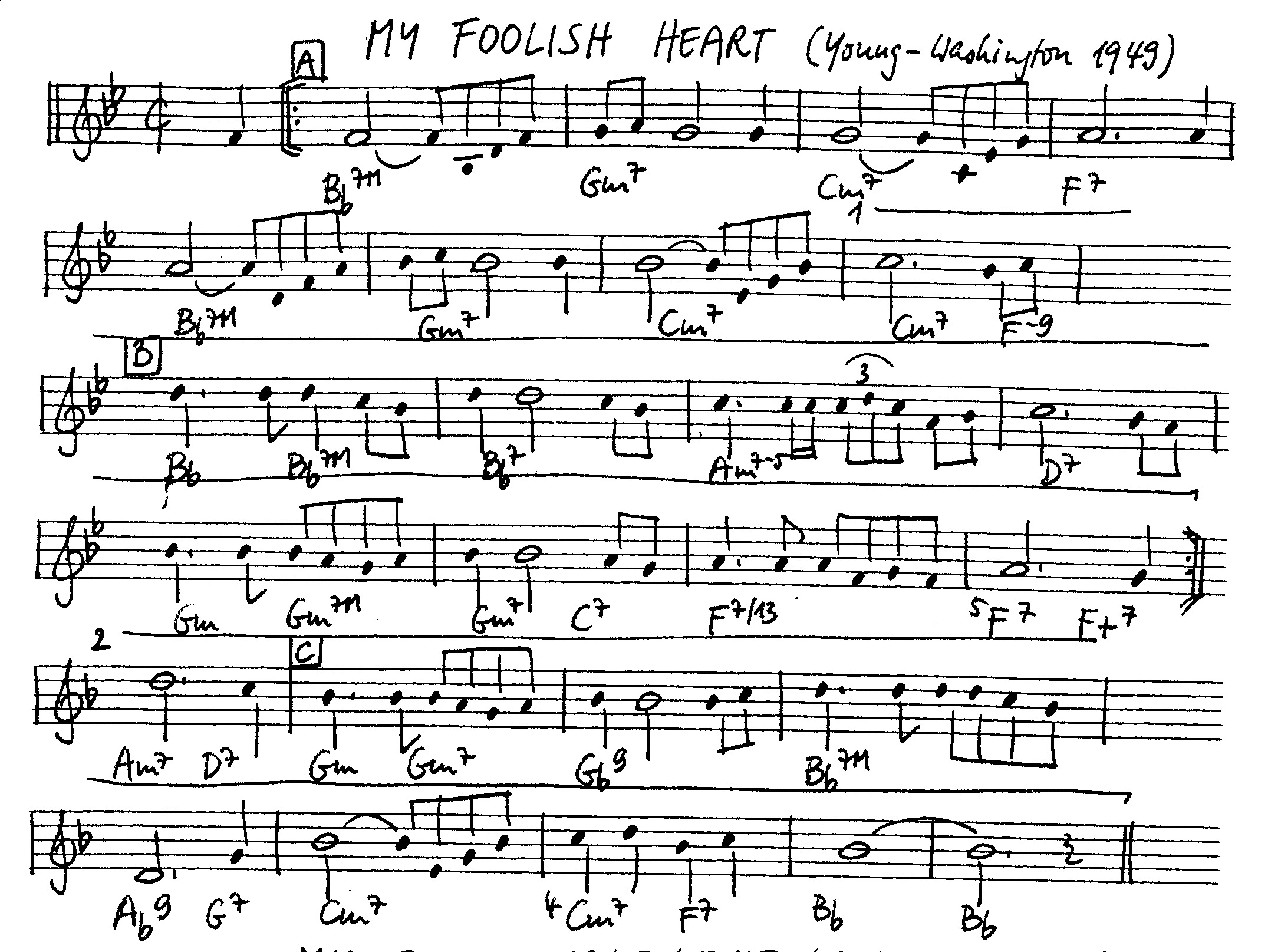 my foolish heart leadsheet – book us for your next 20s or gatsby event